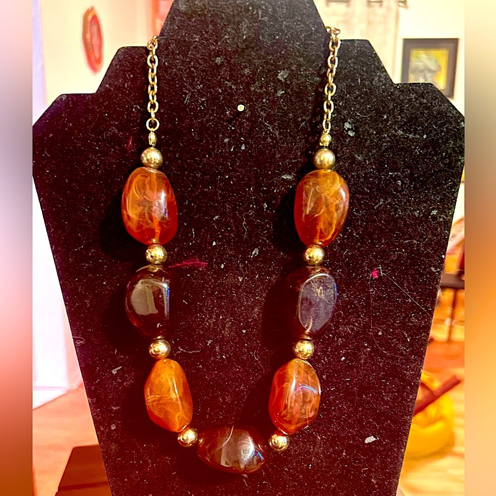 Amber stone necklace